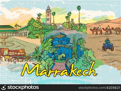 marrakech doodles vector illustration