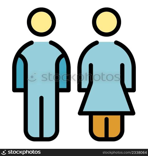 Marriage couple icon. Outline marriage couple vector icon color flat isolated. Marriage couple icon color outline vector