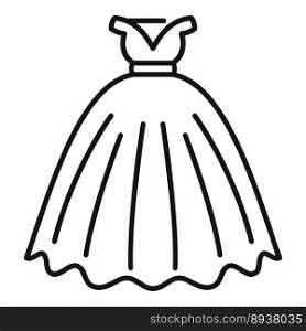 Marriage dress icon outline vector. Woman shower. Female holiday. Marriage dress icon outline vector. Woman shower