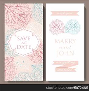 Marriage invitation card with flowerbackground. Vector illustration.