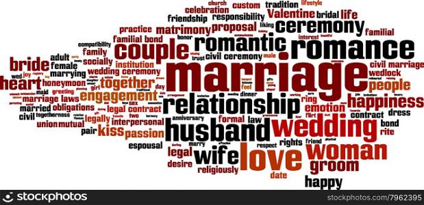 Marriage word cloud concept. Vector illustration