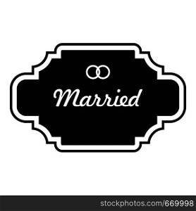 Married label icon. Simple illustration of married label vector icon for web. Married label icon, simple style.