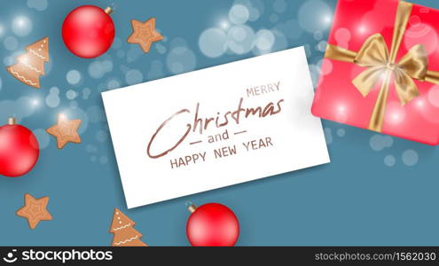 Marry Christmas and Happy New Year card. Christmas banner.