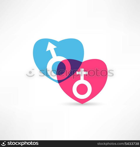 Mars and venus signs icon