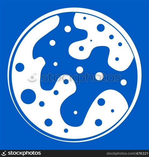 Mars icon white isolated on blue background vector illustration. Mars icon white