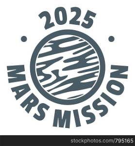Mars mission l logo. Simple illustration of mars mission vector logo for web. Mars mission logo, simple gray style