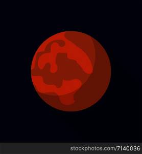 Mars planet icon. Flat illustration of mars planet vector icon for web design. Mars planet icon, flat style