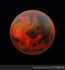 Mars planet icon. Isometric of mars planet vector icon for web design isolated on black background. Mars planet icon, isometric style