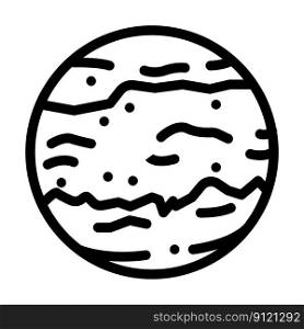 mars planet line icon vector. mars planet sign. isolated contour symbol black illustration. mars planet line icon vector illustration