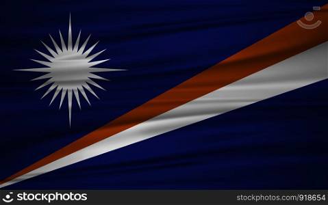 Marshall flag vector. Vector flag of Marshall blowig in the wind. Marshall Islands flag background with cloth texture. EPS 10.
