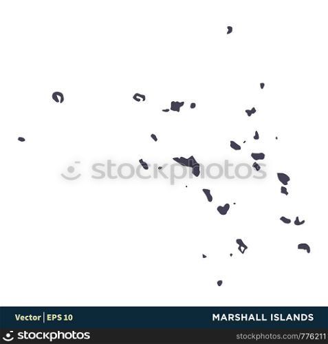 Marshall Islands - Australia & Oceania Countries Map Icon Vector Logo Template Illustration Design. Vector EPS 10.