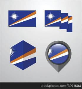 Marshall Islands flag design set vector
