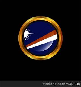 Marshall Islands flag Golden button