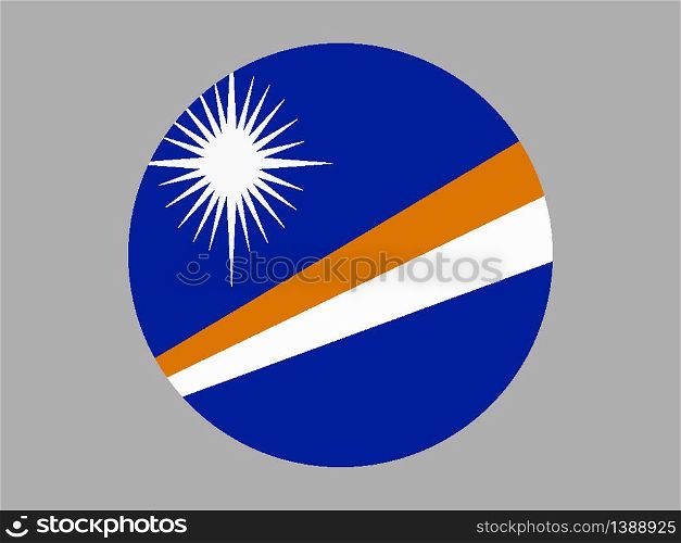 Marshall Islands National flag. original color and proportion. Simply vector illustration background, from all world countries flag set for design, education, icon, icon, isolated object and symbol for data visualisation