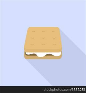 Marshmallow sandwich icon. Flat illustration of marshmallow sandwich vector icon for web design. Marshmallow sandwich icon, flat style