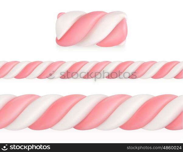 Marshmallows candy, vector seamless pattern mesh