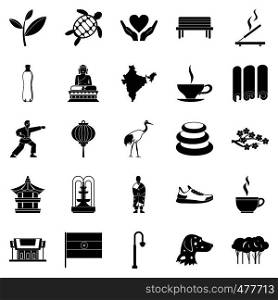 Martial arts icons set. Simple set of 25 martial arts vector icons for web isolated on white background. Martial arts icons set, simple style
