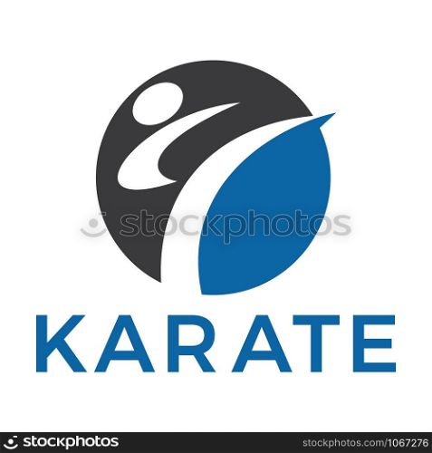 Martial arts vector design. Karate Taekwondo fighter logo design.