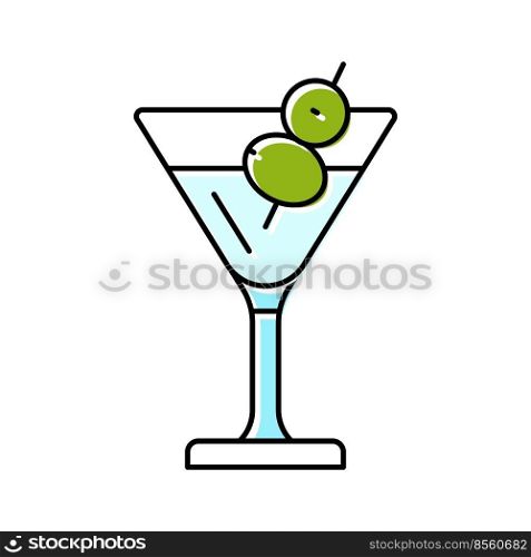 martini beverage drink color icon vector. martini beverage drink sign. isolated symbol illustration. martini beverage drink color icon vector illustration