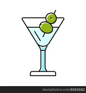 martini beverage drink color icon vector. martini beverage drink sign. isolated symbol illustration. martini beverage drink color icon vector illustration