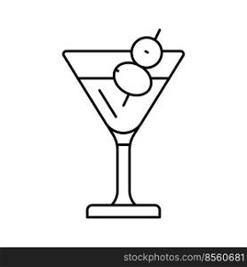 martini beverage drink line icon vector. martini beverage drink sign. isolated contour symbol black illustration. martini beverage drink line icon vector illustration