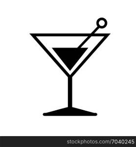 Martini cocktail glass, icon on isolated background