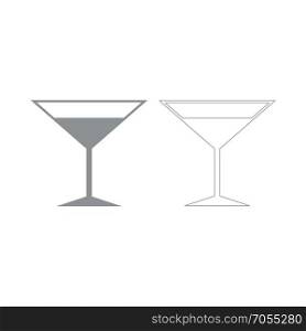 Martini glass grey set icon .. Martini glassgrey set icon .