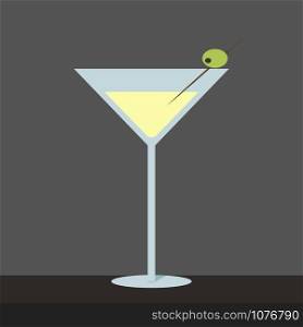 Martini, illustration, vector on white background.