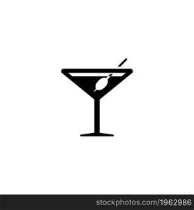 Martini vector icon. Simple flat symbol on white background. martini flat icon.