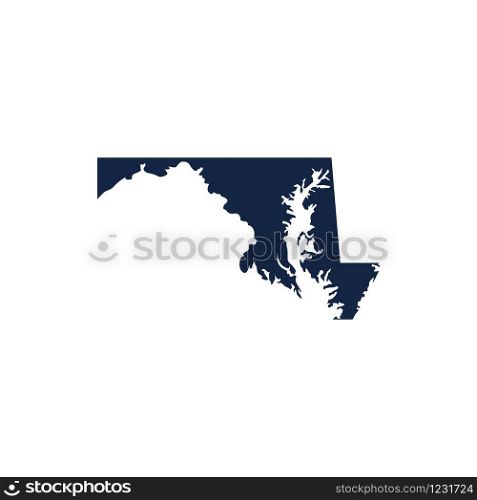 Maryland map vector design template.