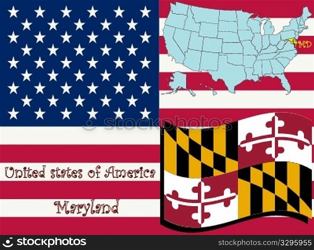 maryland state illustration, abstract vector art