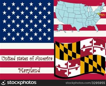 maryland state illustration, abstract vector art