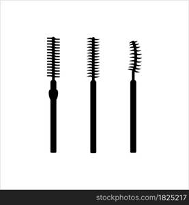 Mascara Brush Icon, Eye Lash Cosmetic Brush Vector Art Illustration