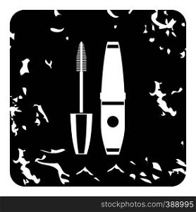 Mascara icon. Grunge illustration of mascara vector icon for web design. Mascara icon, grunge style
