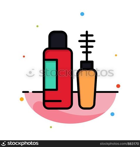 Mascara, Shade, Eye, Bottle Abstract Flat Color Icon Template