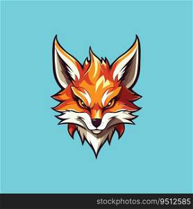 Mascot Angry Fox Head in Vector Illustration