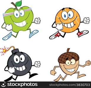 Mascot Cartoon Character Jogging - 2. Collection Set