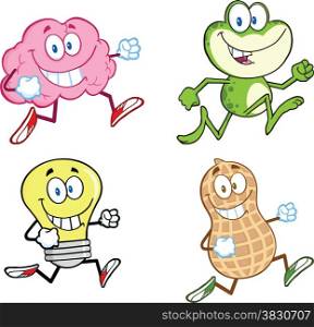 Mascot Cartoon Character Jogging - 3. Collection Set