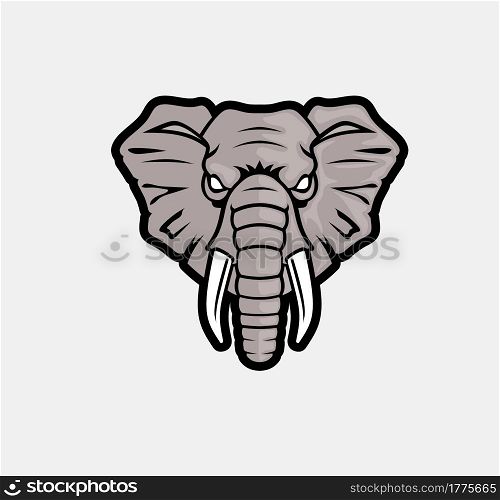 Mascot Head of elephant logo vector illustration