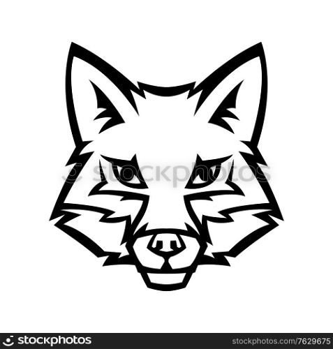 Mascot stylized fox head. Illustration or icon of wild animal.. Mascot stylized fox head.