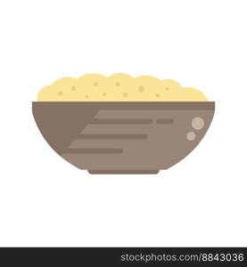 Mash potato bowl icon flat vector. Food dish. Masher meal isolated. Mash potato bowl icon flat vector. Food dish
