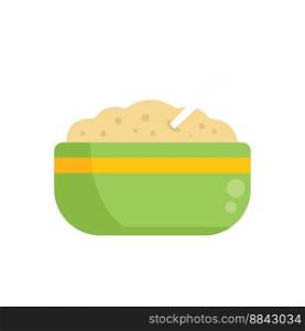 Mash potato spoon icon flat vector. Boiled food. Masher meal isolated. Mash potato spoon icon flat vector. Boiled food