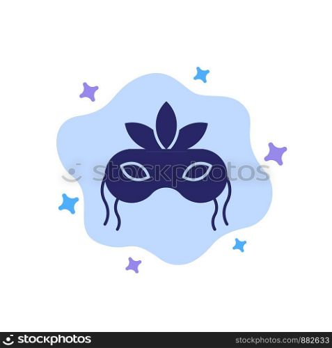 Mask, Costume, Venetian, Madrigals Blue Icon on Abstract Cloud Background