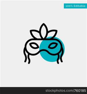Mask, Costume, Venetian, Madrigals turquoise highlight circle point Vector icon