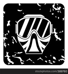 Mask for paintball icon. Grunge illustration of mask for paintball vector icon for web. Mask for paintball icon, grunge style