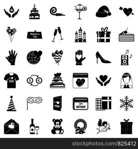 Mask icons set. Simple style of 36 mask vector icons for web isolated on white background. Mask icons set, simple style