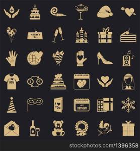 Mask icons set. Simple style of 36 mask vector icons for web for any design. Mask icons set, simple style