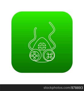 Mask protection icon green vector isolated on white background. Mask protection icon green vector