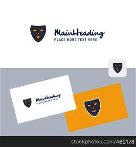 Mask vector logotype with business card template. Elegant corporate identity. - Vector