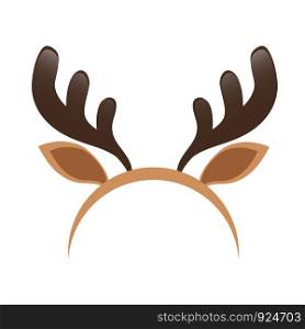 Mask with reindeer antler isolated on white background. Merry Christmas. vector illustration